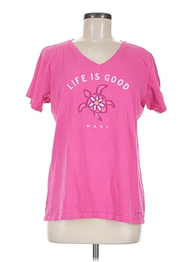 Pre-owned Life Is Good Short Sleeve T-shirt In Pink