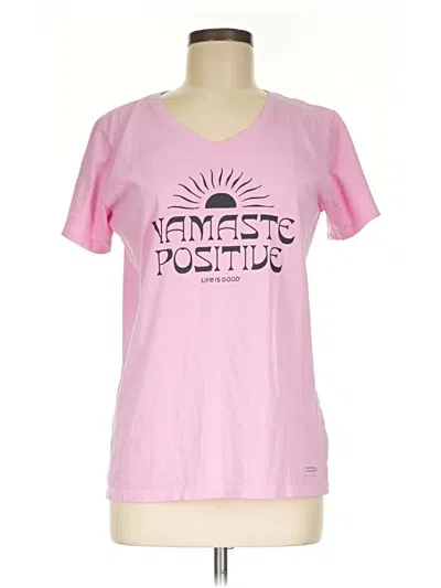 Pre-owned Life Is Good Short Sleeve T-shirt In Pink