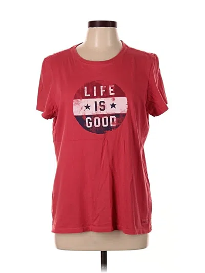 Pre-owned Life Is Good Short Sleeve T-shirt In Red