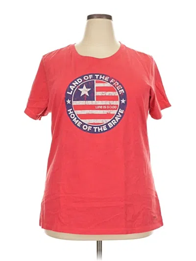 Pre-owned Life Is Good Short Sleeve T-shirt In Red