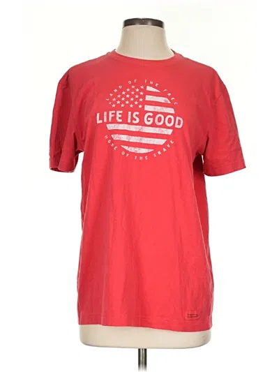 Pre-owned Life Is Good Short Sleeve T-shirt In Red