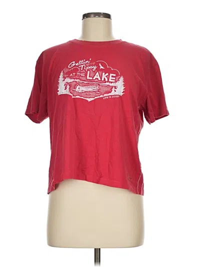 Pre-owned Life Is Good Short Sleeve T-shirt In Red