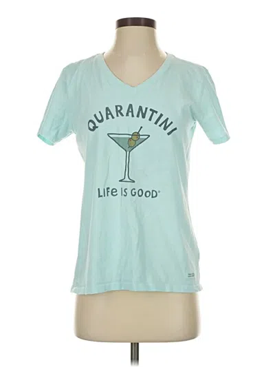 Pre-owned Life Is Good Short Sleeve T-shirt In Teal