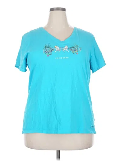 Pre-owned Life Is Good Short Sleeve T-shirt In Teal