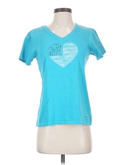Pre-owned Life Is Good Short Sleeve T-shirt In Teal