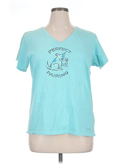Pre-owned Life Is Good Short Sleeve T-shirt In Teal