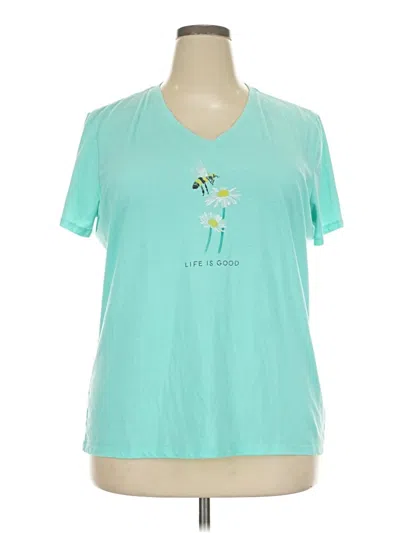 Pre-owned Life Is Good Short Sleeve T-shirt In Teal