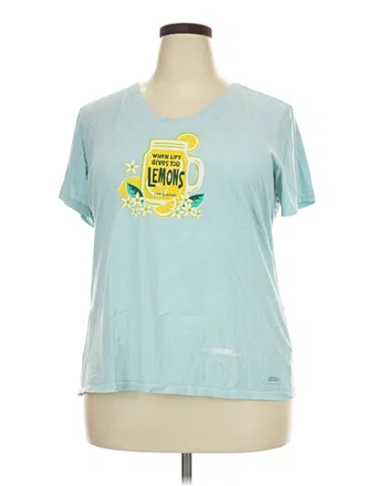 Pre-owned Life Is Good Short Sleeve T-shirt In Teal