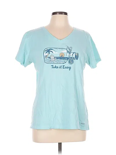 Pre-owned Life Is Good Short Sleeve T-shirt In Teal