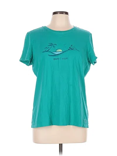 Pre-owned Life Is Good Short Sleeve T-shirt In Teal
