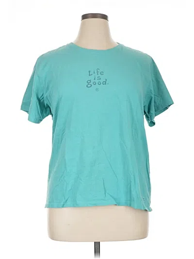 Pre-owned Life Is Good Short Sleeve T-shirt In Teal