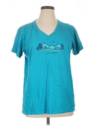Pre-owned Life Is Good Short Sleeve T-shirt In Teal