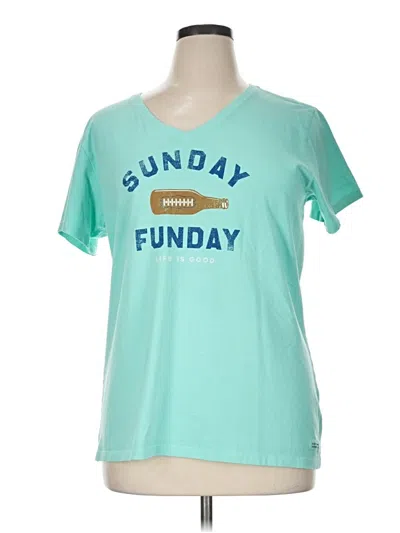 Pre-owned Life Is Good Short Sleeve T-shirt In Teal