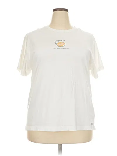 Pre-owned Life Is Good Short Sleeve T-shirt In White