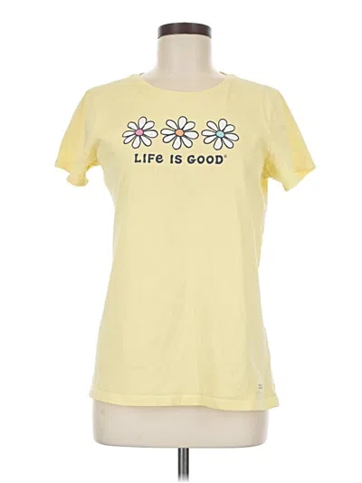 Pre-owned Life Is Good Short Sleeve T-shirt In Yellow