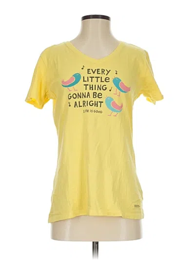 Pre-owned Life Is Good Short Sleeve T-shirt In Yellow