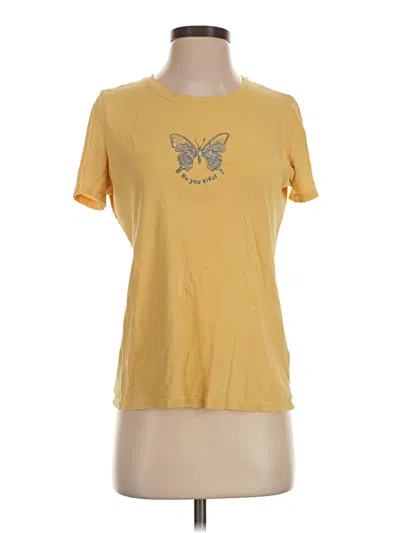 Pre-owned Life Is Good Short Sleeve T-shirt In Yellow