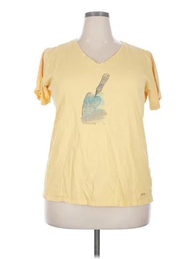 Pre-owned Life Is Good Short Sleeve T-shirt In Yellow