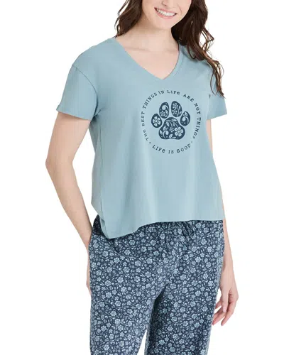 Life Is Good ® Snuggle Up Sleep V-neck T-shirt In Blue