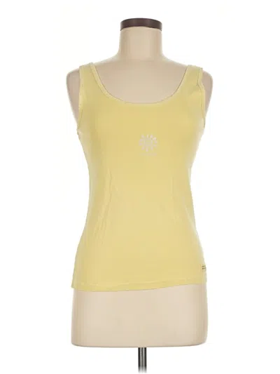 Pre-owned Life Is Good Tank Top Yellow Sweetheart Neckline Tops