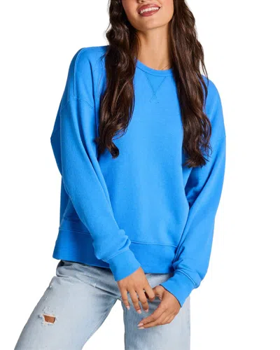 Life Is Good Terry Boxy Crew Pullover In Blue