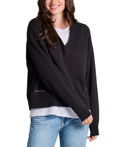 Life Is Good ® Terry Boxy Pullover In Black