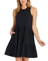 Life Is Good Tiered Tank Dress In Black
