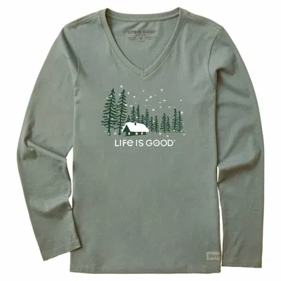 Life Is Good Women's Crusher Snowy Evening Tee In Moss Green