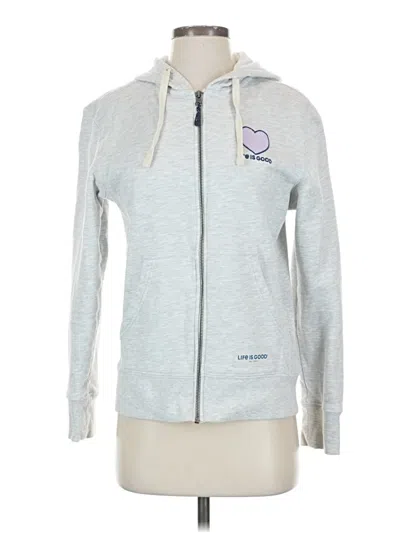 Pre-owned Life Is Good Zip Up Hoodie In Silver