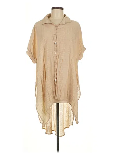 Pre-owned L.i.f.e. Love Is For Eternity Short Sleeve Blouse In Brown