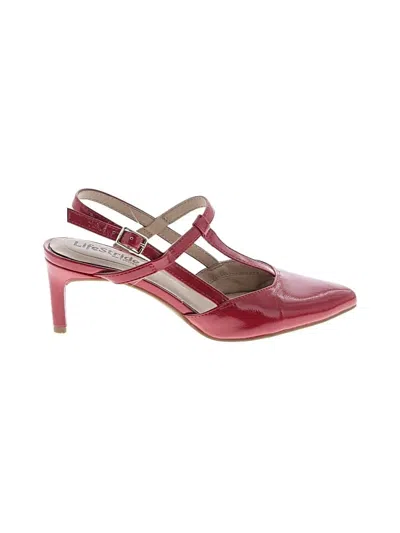 Pre-owned Life Stride Mule/clog In Red