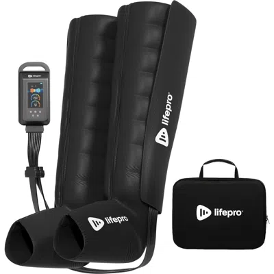 Lifepro Axis Pro Full Air Leg Compression Massager With Heat For Calf, Thigh & Foot Recovery 8-chamb In Black