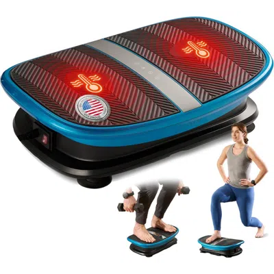 Lifepro Curved Voice-controlled Vibration Plate Exercise Machine With Heat Therapy For Recovery And  In Blue
