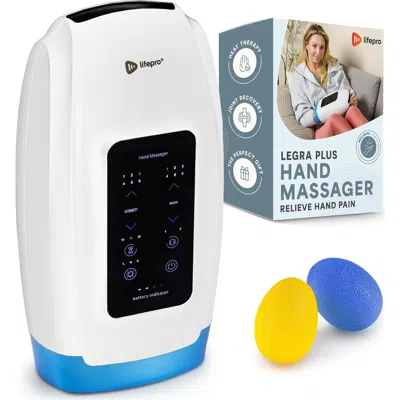 Lifepro Legra Plus Hand Massager With Heat And Compression Finger, Wrist, And Palm Massager With 5 A In White