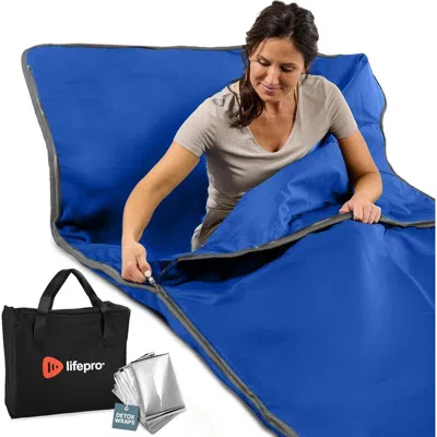 Lifepro Rejuvawrap Infrared Sauna Blanket For Detox & Relaxation Low Emf Carbon Fiber Heating  9temp In Blue