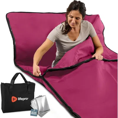 Lifepro Rejuvawrap Infrared Sauna Blanket For Detox & Relaxation Low Emf Carbon Fiber Heating  9temp In Pink