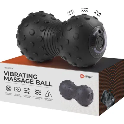 Lifepro Velocity Vibrating Peanut Massage Ball  4speed Deep Tissue Recovery Roller In Black
