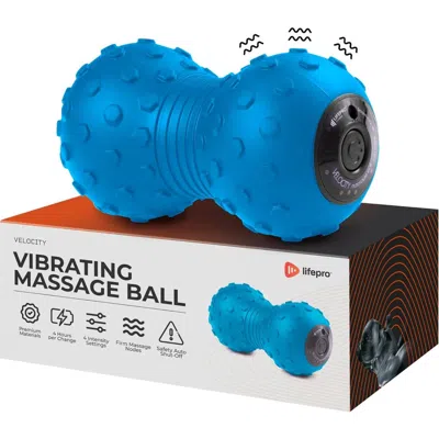Lifepro Velocity Vibrating Peanut Massage Ball  4speed Deep Tissue Recovery Roller In Blue