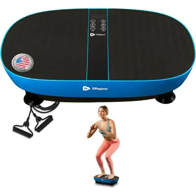 Lifepro Vibrapulse Vibration Plate Exercise Machine With Ems Pad For Lymphatic Drainage & Toning In Blue