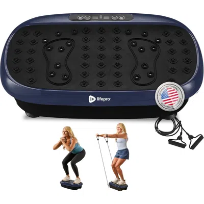 Lifepro Vibration Plate Exercise Machine Magnetic Acupoints Platform For Muscle Toning And Recovery In Blue
