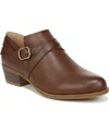Lifestride Alexi Womens Cushioned Footbed Zip Up Ankle Boots In Chestnut Faux Leather