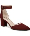 Lifestride Admire Ankle Strap Dress Pumps In California Wine Fabric