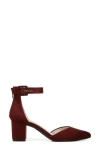 Lifestride Admire Ankle Strap Pointed Toe Pump In Wine