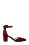 Lifestride Admire Ankle Strap Pointed Toe Pump In Wine