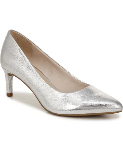 Lifestride Alexis Dress Pumps In Silver Faux Leather