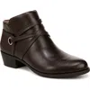 Lifestride Amara Bootie In Dark Chocolate Faux Leather