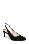 Lifestride Annalise Slingback Pointed Toe Pump In Black Faux Suede