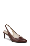 Lifestride Annalise Slingback Pointed Toe Pump In California Wine Red Faux Leather