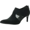 Lifestride Annette Womens Zipper Faux Suede Shooties In Black Microsuede