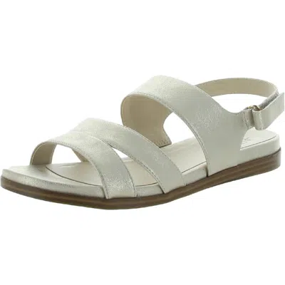 Lifestride Ashley Womens Metallic Ankle Flat Sandals In Neutral